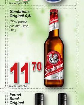 Lidl Pivo gambrinus originál nabídka