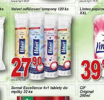 Lidl Velvet odličovací tampony nabídka