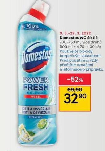 Tesco Domestos wc čistič nabídka