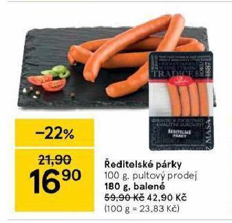 Tesco Ředitelské párky nabídka