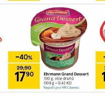 Tesco Ehrmann grand dessert nabídka