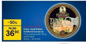 Tesco Franz josef kaiser tuňáková konzerva nabídka