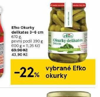 Tesco Efko okurky delikates 3-6 cm nabídka