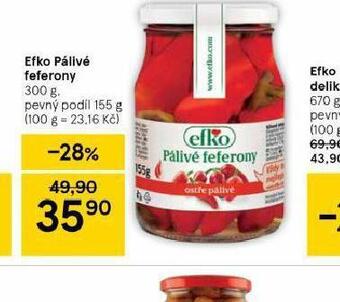 Tesco Efko pálivé feferony nabídka