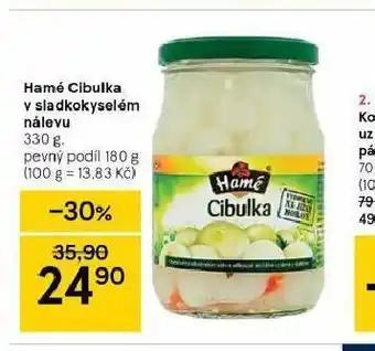 Tesco Hamé cibulka v sladkokyselém nálevu nabídka