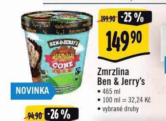 Jip Zmrzlina ben&jerry's nabídka