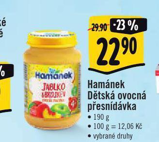 Jip Hamánek dětská ovocná přesnídávka nabídka