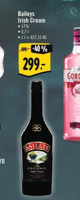 Albert Baileys irish cream nabídka