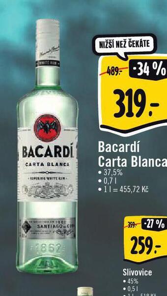 Albert Bacardí carta blanca nabídka