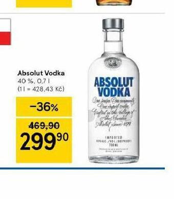 Tesco Absolut vodka nabídka