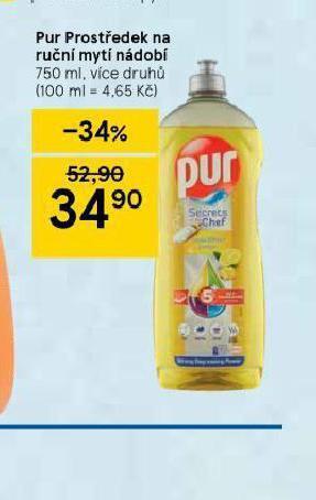 Tesco Pur prostředek na ruční mytí nádobí nabídka