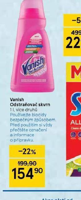 Tesco Vanish odstraňovač skvrn nabídka