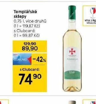 Tesco Templářské sklepy nabídka