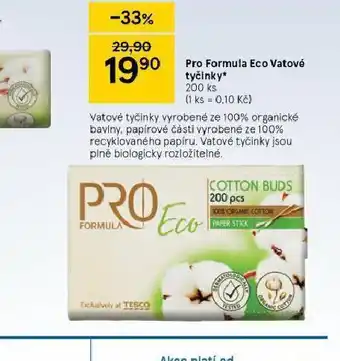 Tesco Pro formula eco vatové tyčinky nabídka
