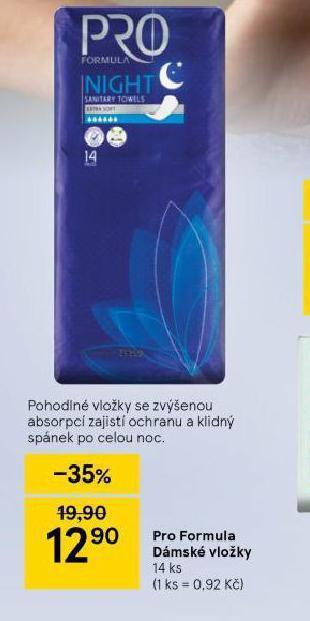 Tesco Pro formula dámské vložky nabídka