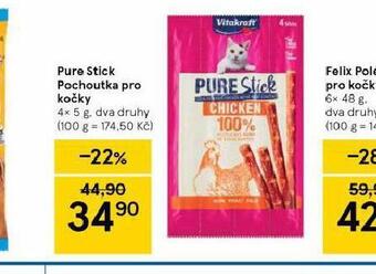 Tesco Pure stick pochoutky pro kočky nabídka