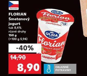 Kaufland Florian smetanový jogurt nabídka