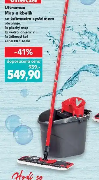 Kaufland Ultramax mop a kbelík se ždámacím systémem nabídka