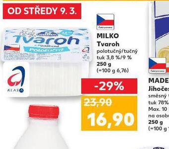 Kaufland Milko tvaroh nabídka