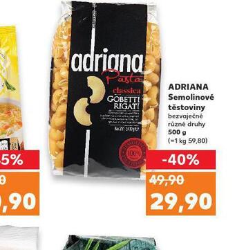 Kaufland Adriana semolinové těstoviny nabídka