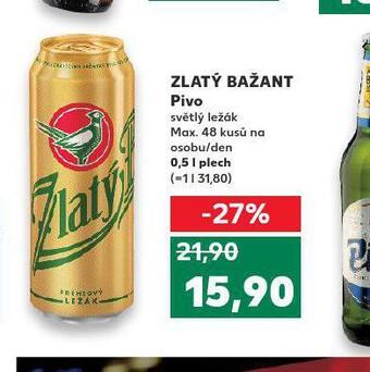 Kaufland Pivo zlatý bažant nabídka