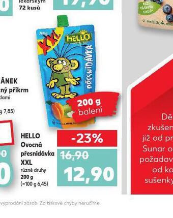 Kaufland Hello ovocná přesnídávka xxl nabídka