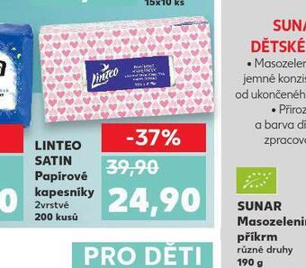 Kaufland Linteo satin papírové kapesníky nabídka