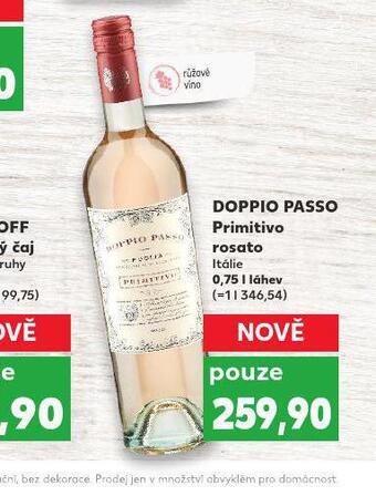 Kaufland Doppio passo primitivo rosato nabídka