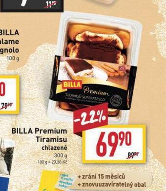 Billa Billa premium tiramisu nabídka
