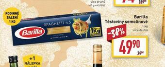 Billa Barilla těstoviny semolinové nabídka