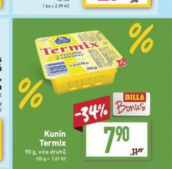 Billa Kunín termix nabídka