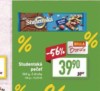 Billa Orion studentská pečeť nabídka