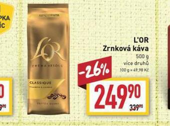 Billa L´or zrnková káva nabídka