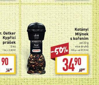 Billa Kotányi mlýnek s kořením nabídka