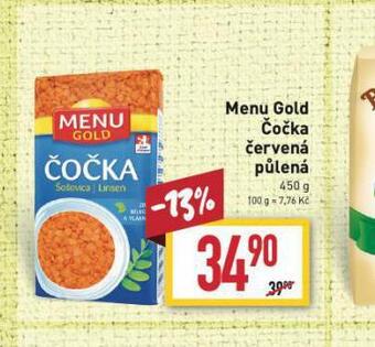 Billa Menu gold čočka červená půlená nabídka