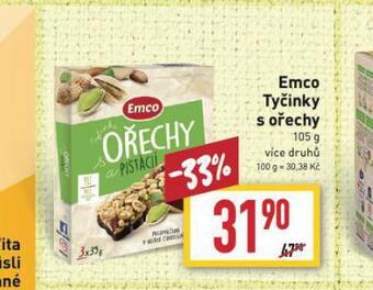 Billa Emco tyčinky s ořechy nabídka