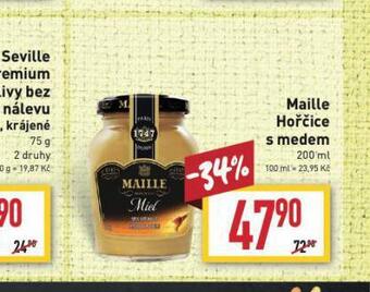 Billa Maille hořčice s medem nabídka