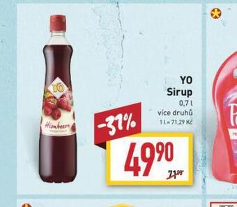 Billa Yo sirup nabídka