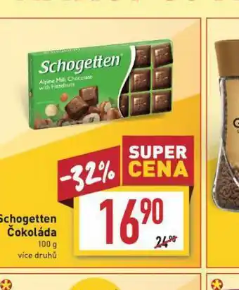 Billa Schogette čokoláda nabídka