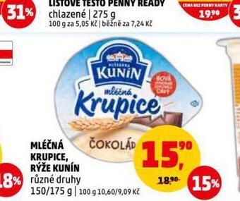 Penny Market Mléčná krupice, rýže kunín nabídka