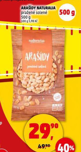 Penny Market Arašídy naturalia pražené solené nabídka