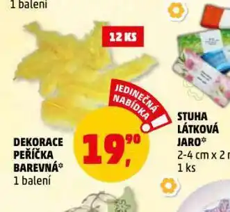 Penny Market Dekorace peříčka barevná nabídka