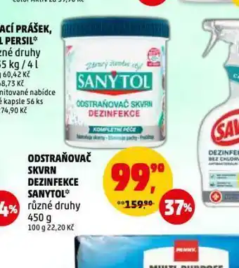 Penny Market Sanytol odstraňovač skvrn dezinfekce nabídka