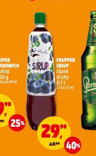 Penny Market Frupper sirup nabídka