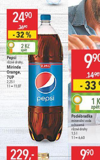 Globus Pepsi, mirinda, 7up nabídka