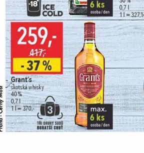 Globus Grant´s skotská whisky nabídka