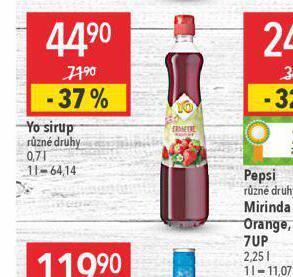 Globus Yo sirup nabídka