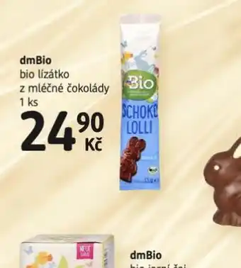 dm drogerie Dmbio bio lízátko z mléčné čokolády nabídka