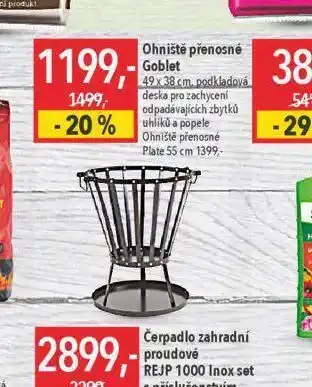 Globus Ohniště přenosné goblet nabídka