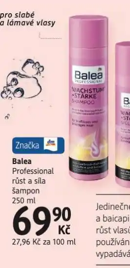 dm drogerie Balea professional růst a síla šampon nabídka